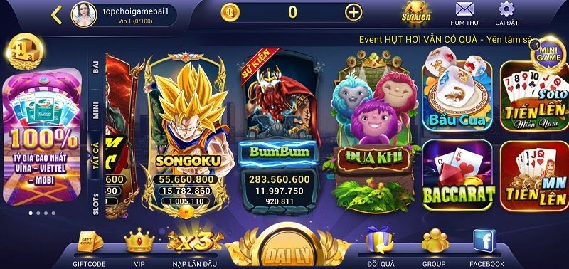 Giao diện cổng game Thanquay247